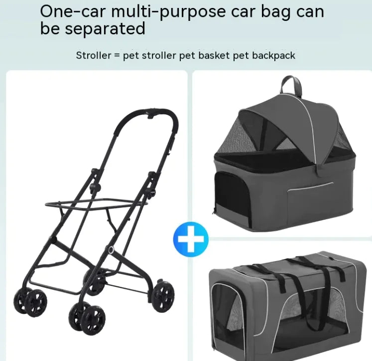 Small Dog Lightweight Folding Cat Dog Trolley/Stroller