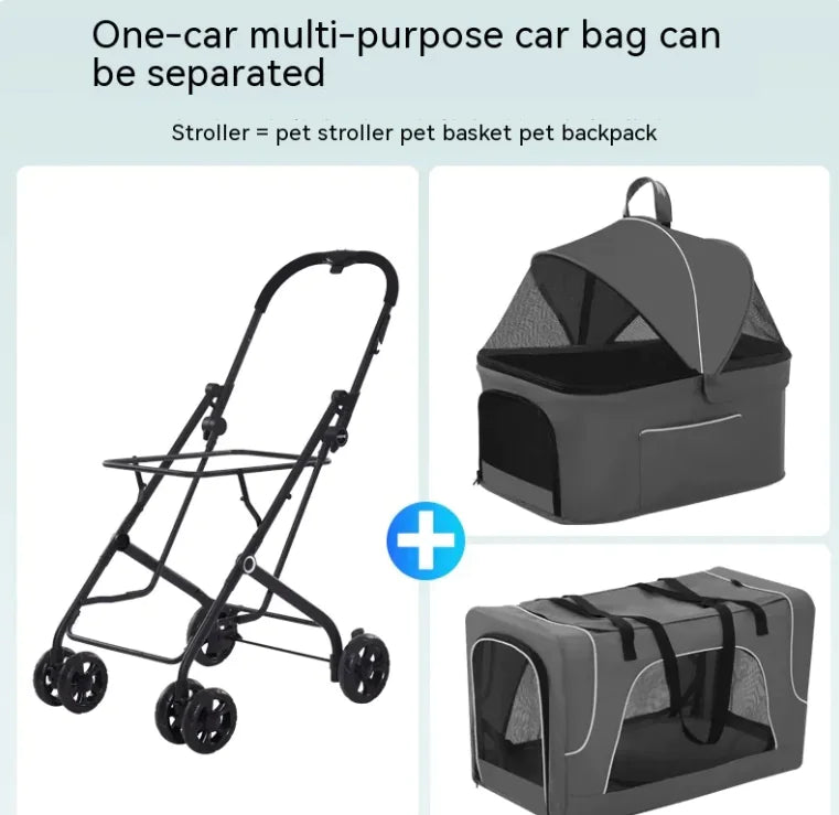 Small Dog Lightweight Folding Cat Dog Trolley/Stroller