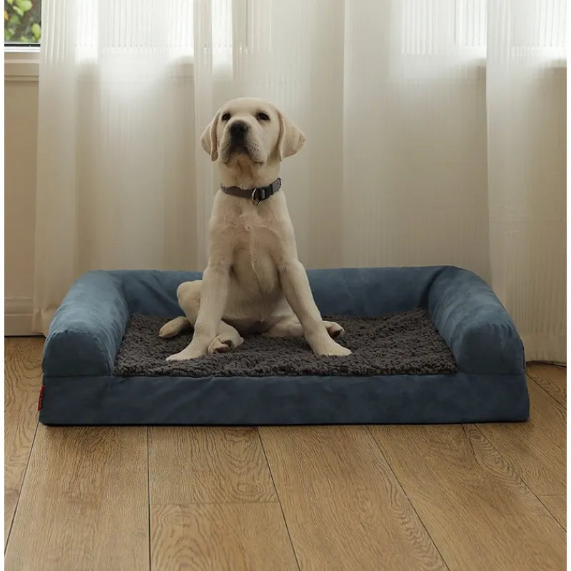Waterproof Suede Cotton Fleece Kennel Pet Bed