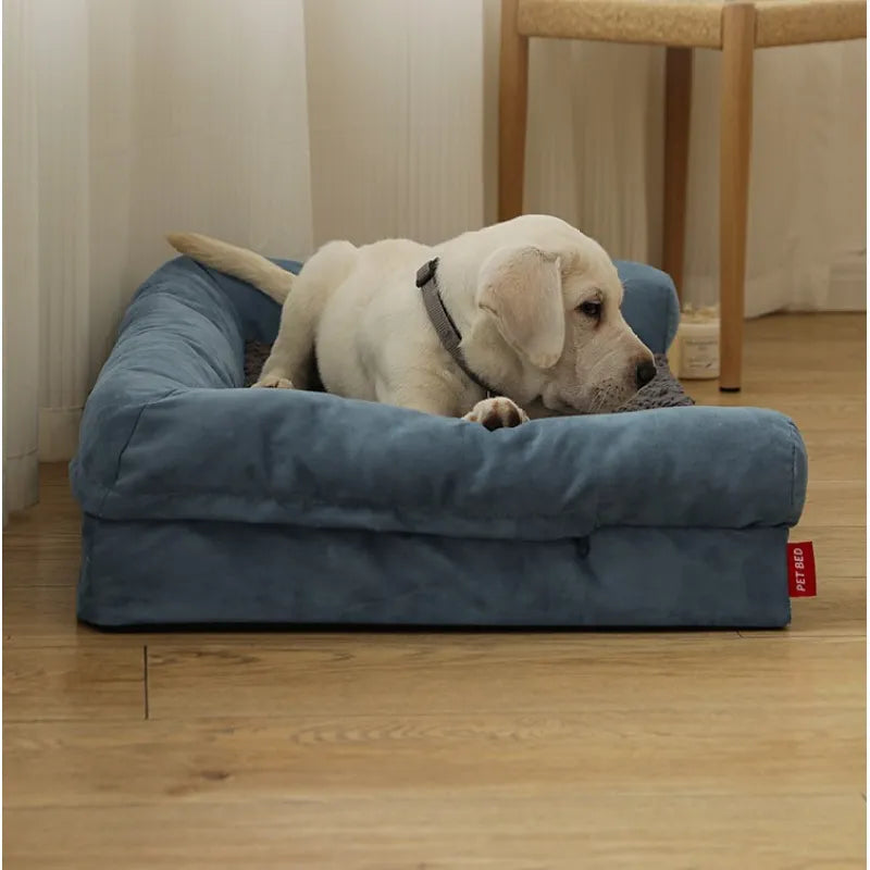 Waterproof Suede Cotton Fleece Kennel Pet Bed