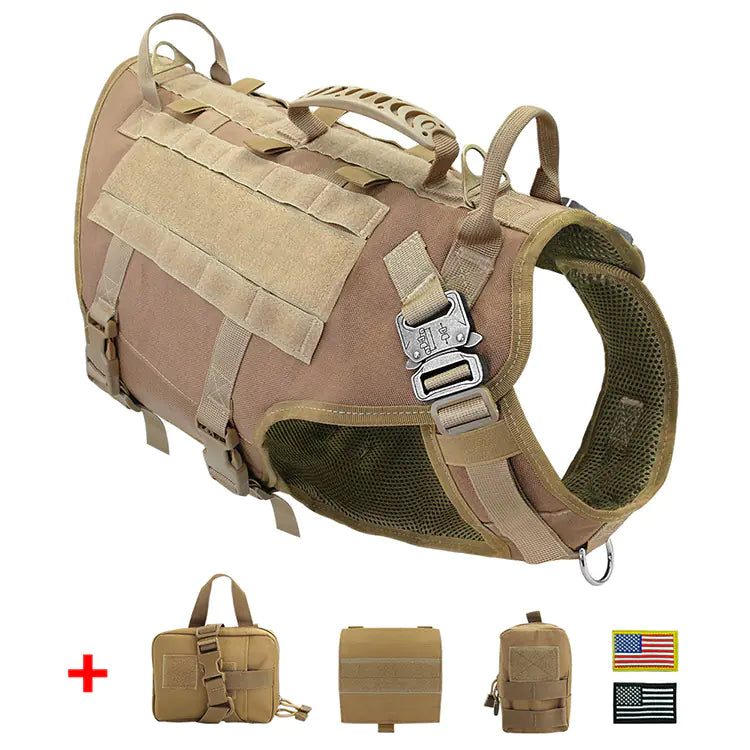 Large Dog Vest with Leash and Backpack Combo
