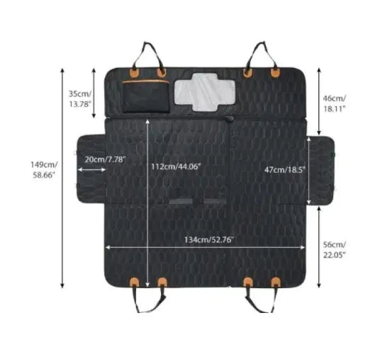 Three-in-One Multifunctional Pet Car Back Seat Protector Mat